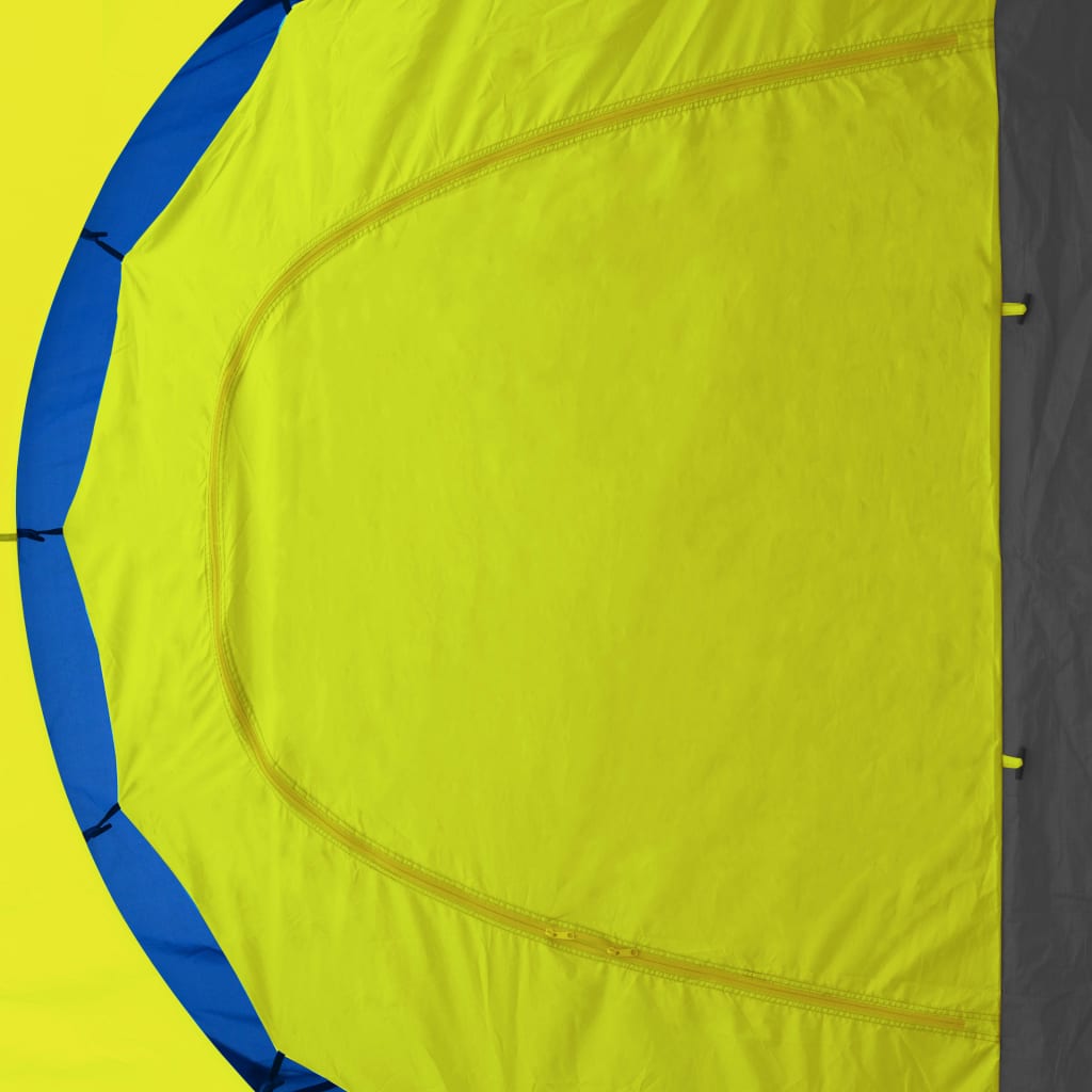vidaXL Retkiteltta 9 henkilölle polyesteri Sininen ja keltainen