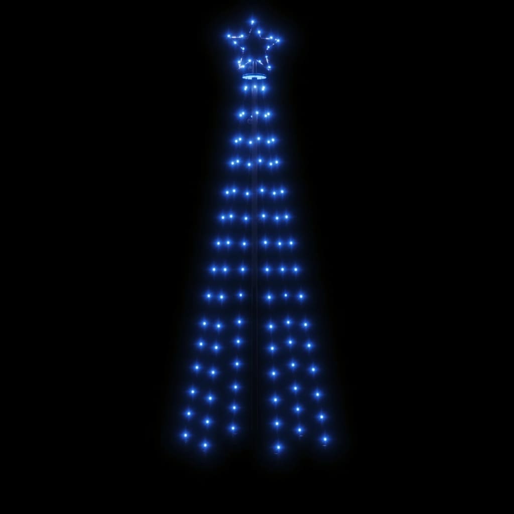 vidaXL Kartio joulukuusi 108 sinistä LED-valoa 70x180 cm