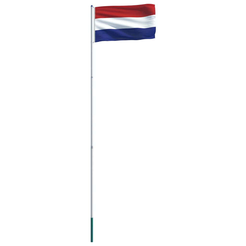 vidaXL Alankomaiden lippu ja tanko alumiini 6 m