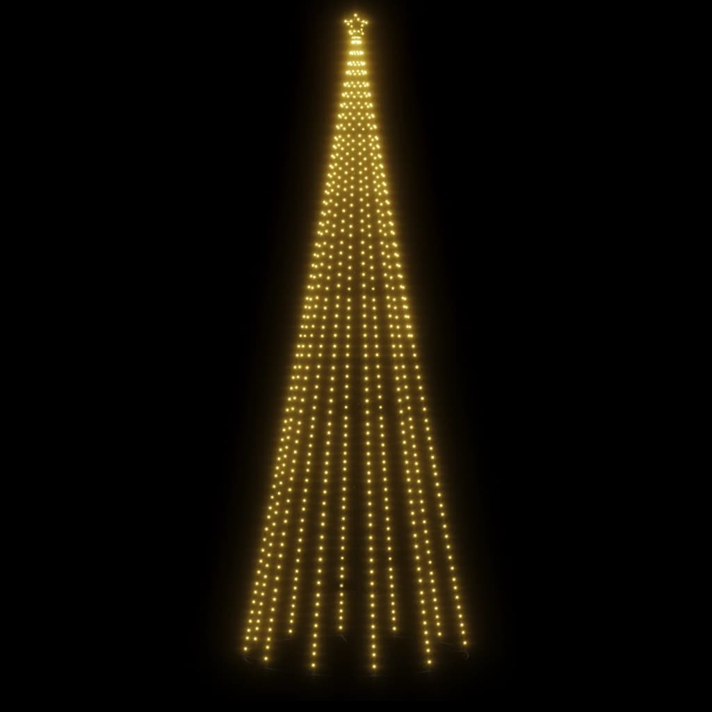 vidaXL Joulukuusi piikillä 732 lämpimän valkoista LED-valoa 500 cm