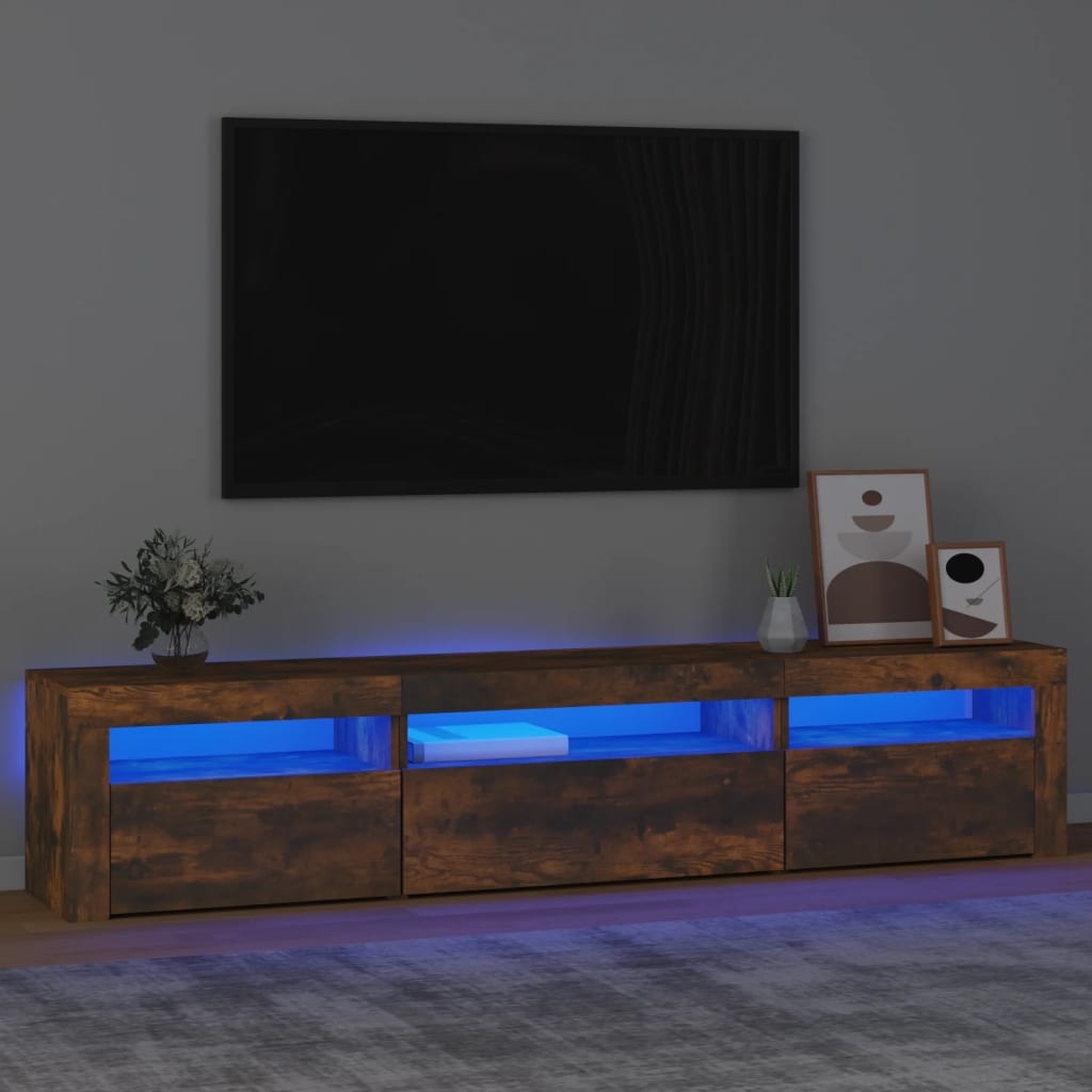 vidaXL TV-taso LED-valoilla savutammi 195x35x40 cm