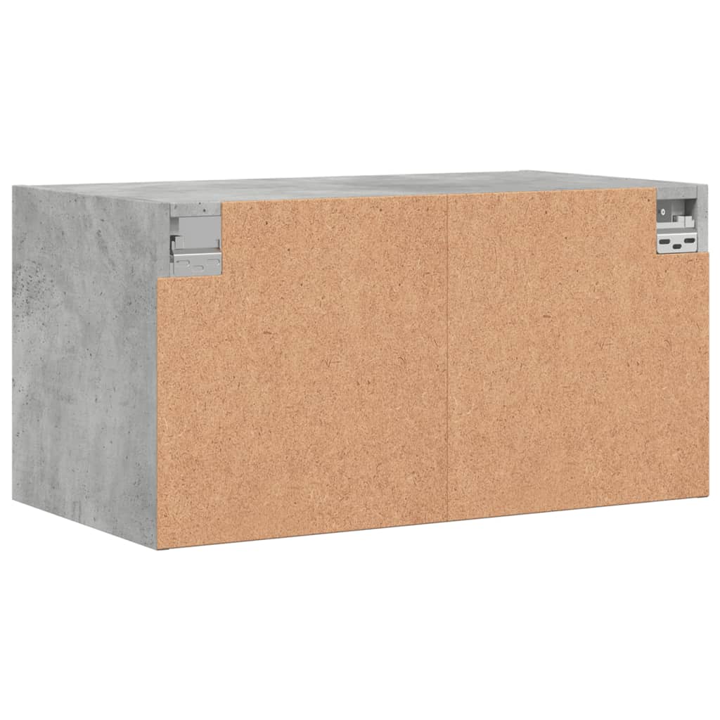 vidaXL Seinäkaappi lasiovilla betoninharmaa 68,5x37x35 cm