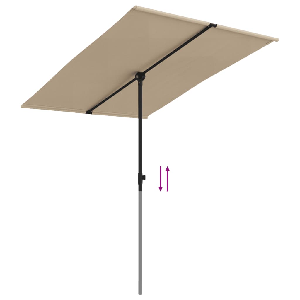 vidaXL Aurinkovarjo alumiinitanko 2x1,5 m harmaanruskea