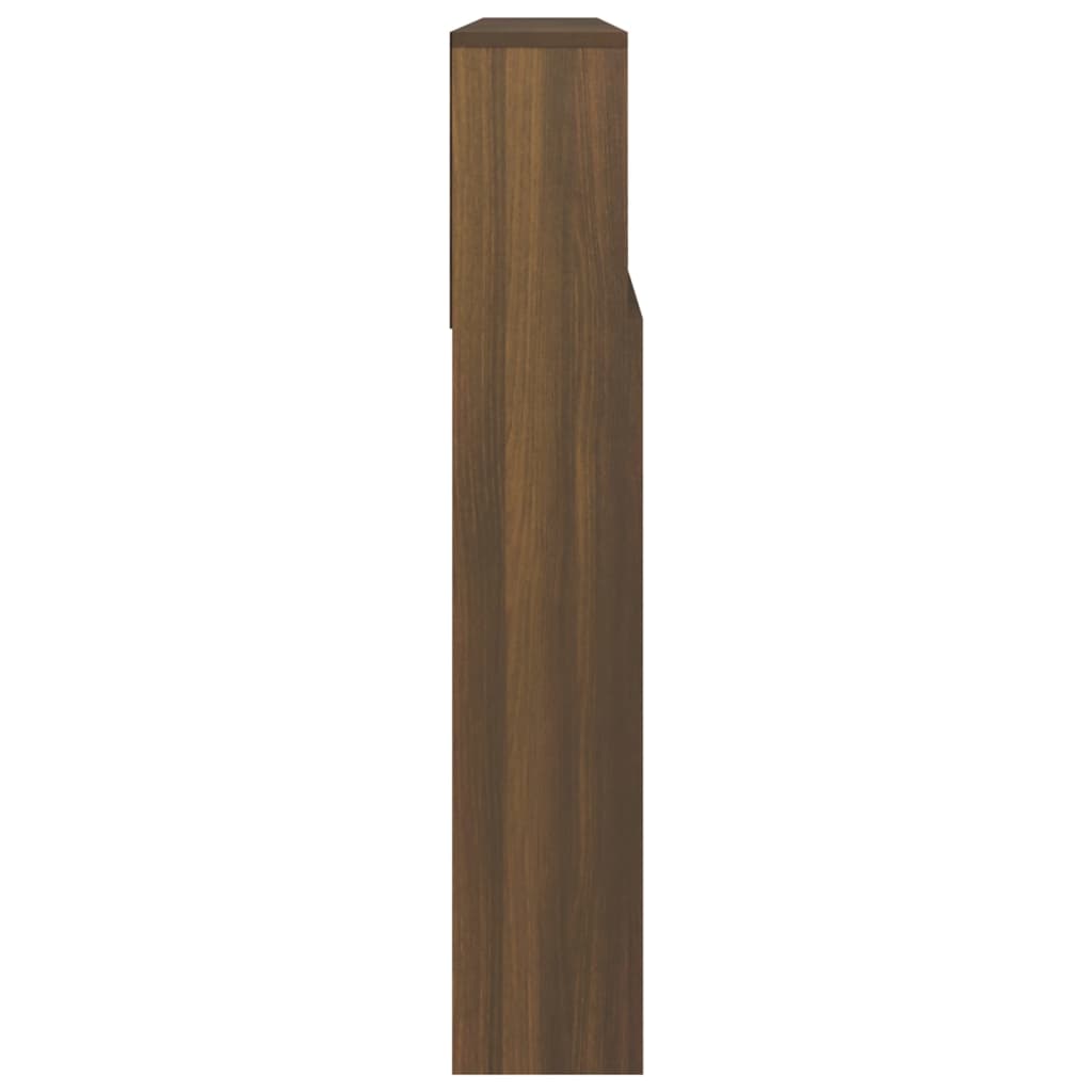 vidaXL Sängynpääty säilytystilalla ruskea tammi 220x19x103,5 cm