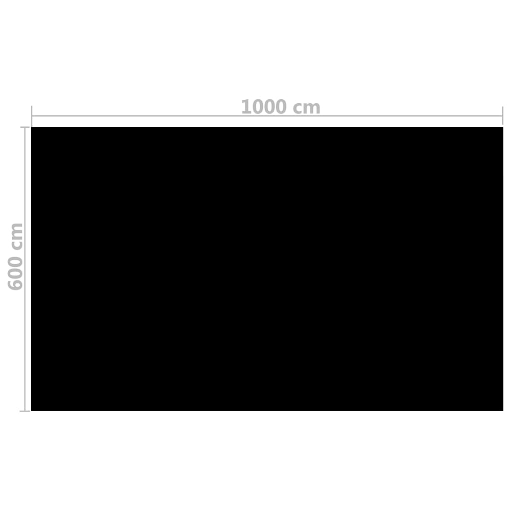 vidaXL Uima-altaan suoja suorakulmainen 1000x600 cm PE musta