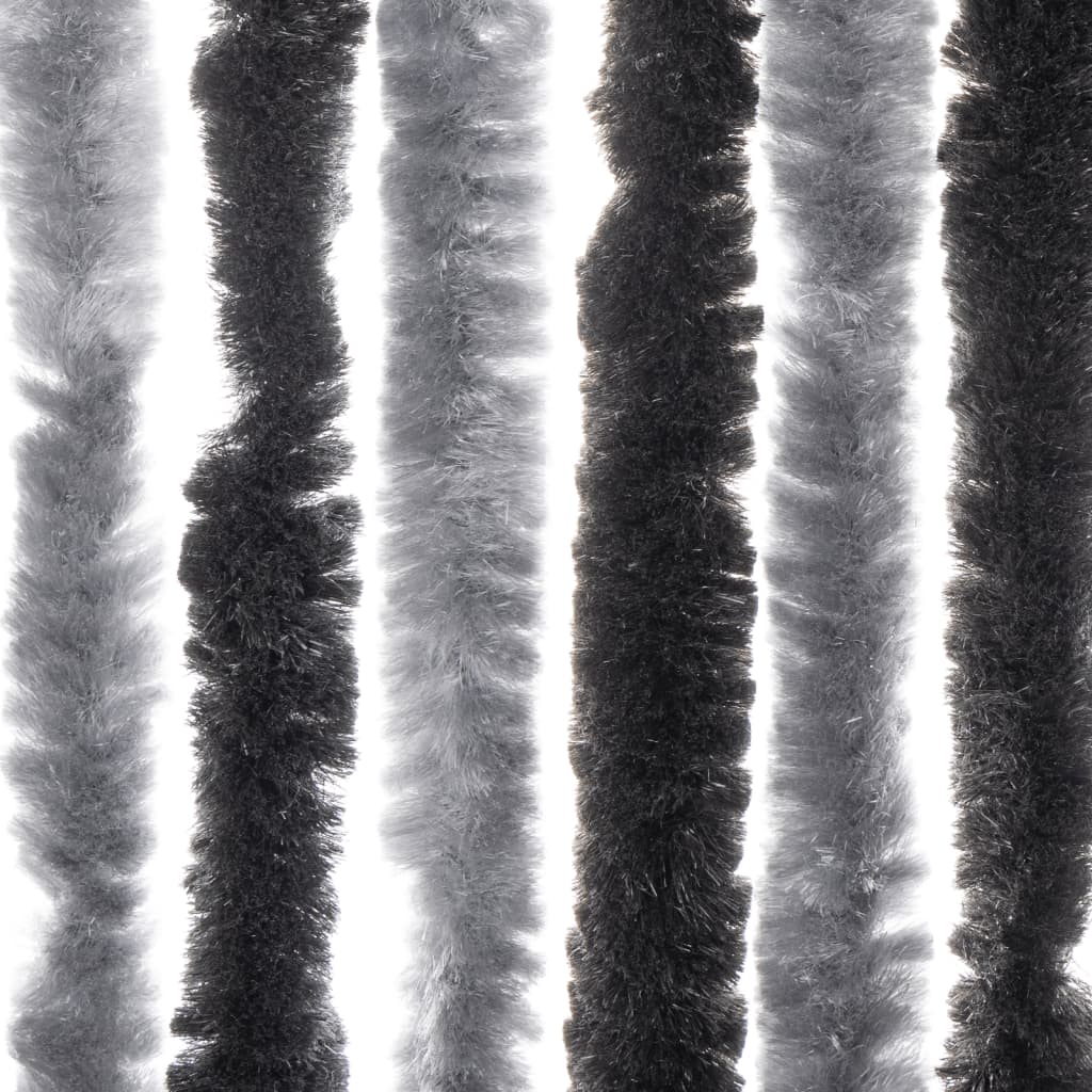 vidaXL Hyönteisverho harmaa ja musta 90x220 cm chenille