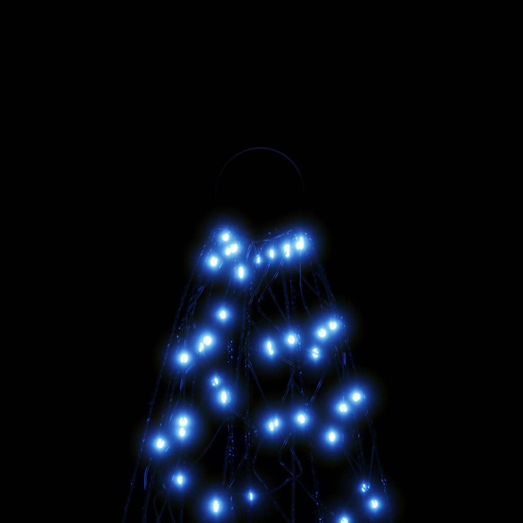 vidaXL Joulukuusi lipputankoon 200 sinistä LED-valoa 180 cm