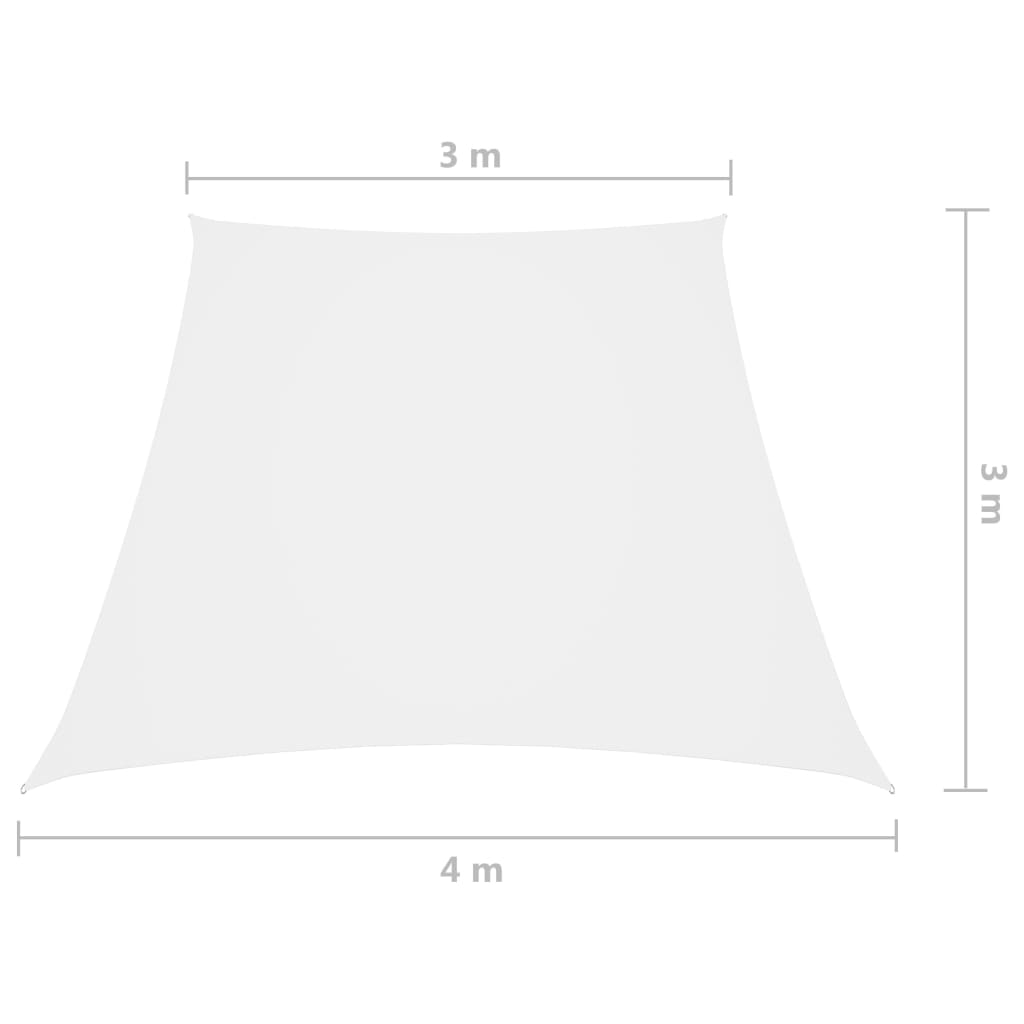 vidaXL Aurinkopurje Oxford-kangas puolisuunnikas 3/4x3 m valkoinen