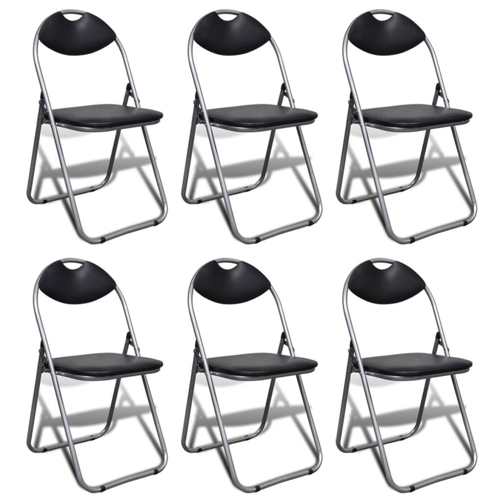 vidaXL Kokoontaittuvat tuolit 6 kpl keinonahka
