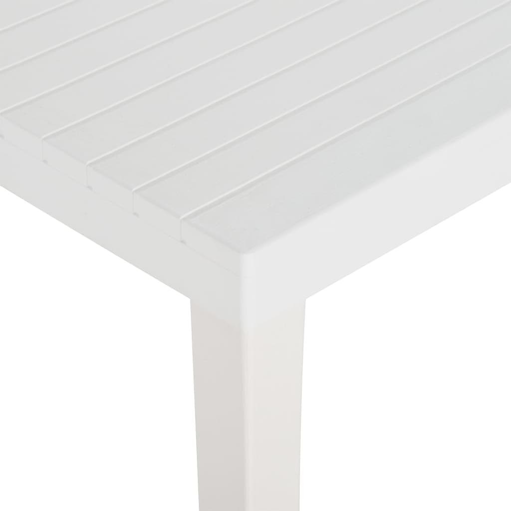 vidaXL Puutarhapöytä 220x90x72 cm PP valkoinen