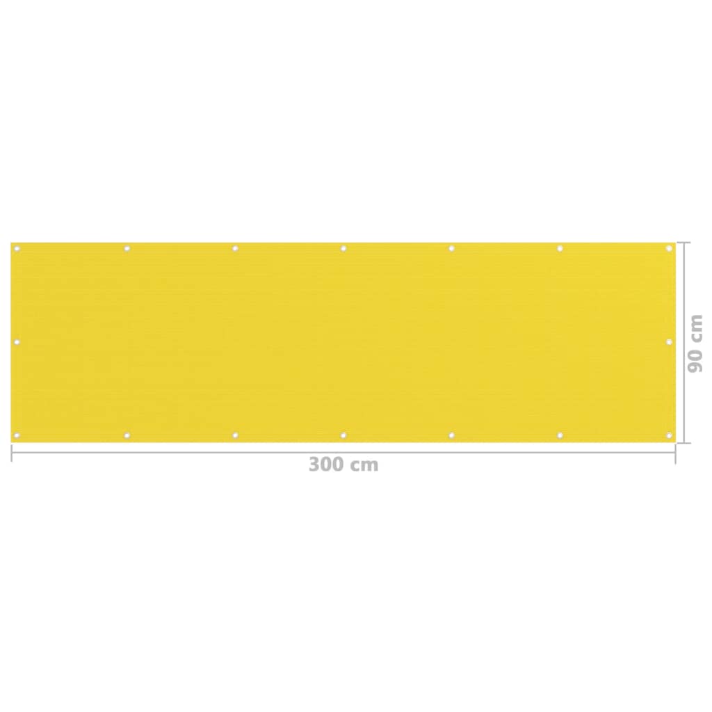 vidaXL Parvekkeen suoja keltainen 90x300 cm HDPE