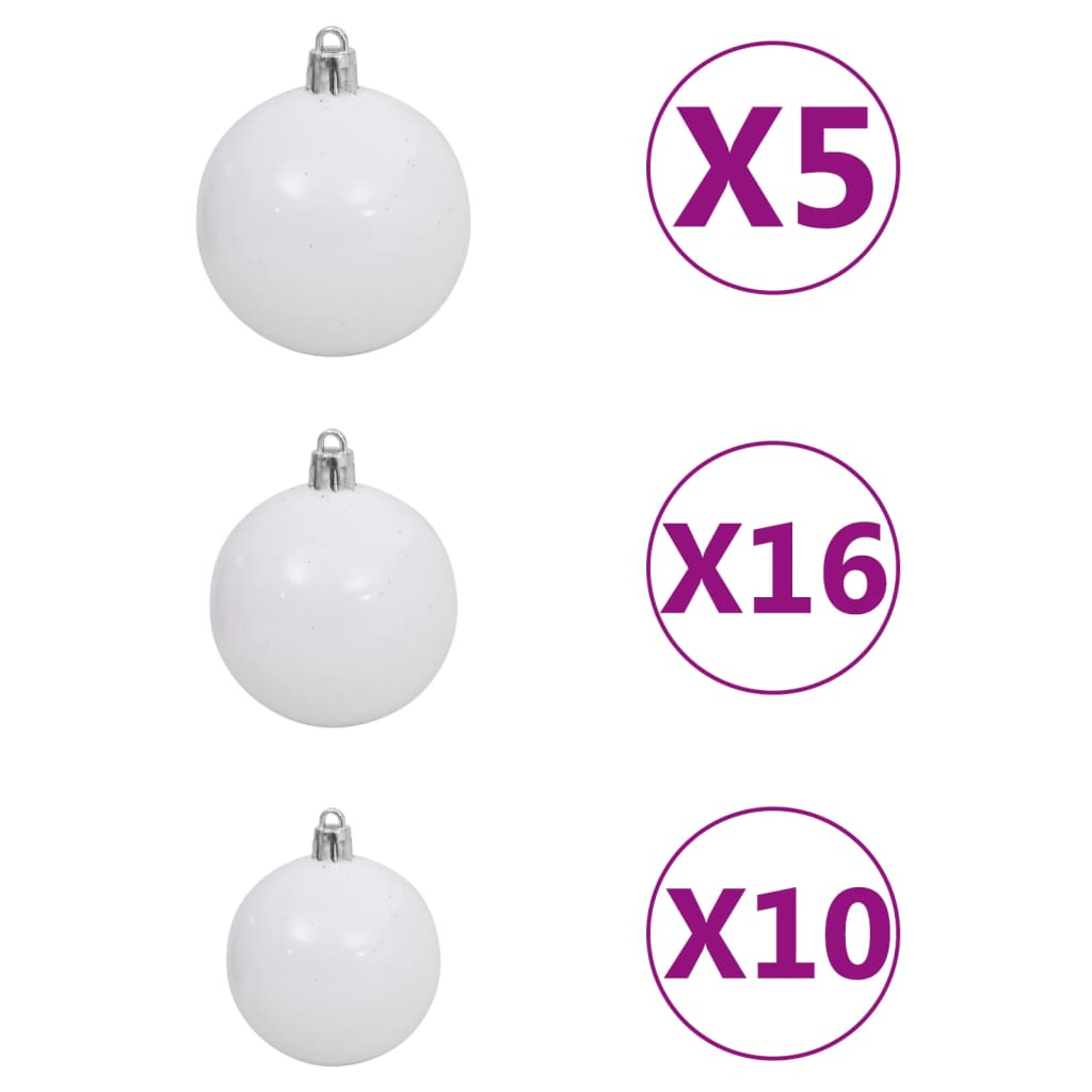 vidaXL Joulukuusikaari LED-valoilla ja palloilla vihreä 240 cm
