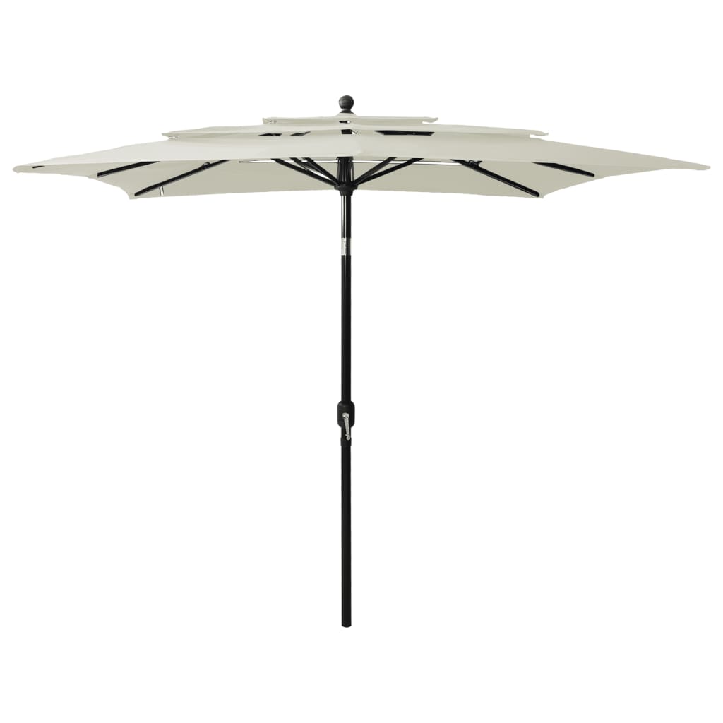 vidaXL 3-tasoinen aurinkovarjo alumiinitanko hiekka 2,5x2,5 m