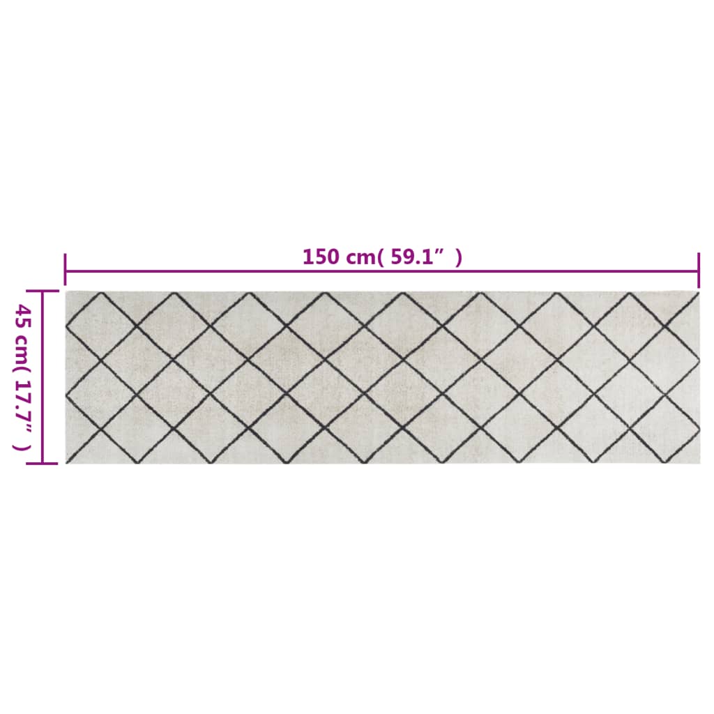 vidaXL Keittiön pestävä matto neliö 45x150 cm sametti
