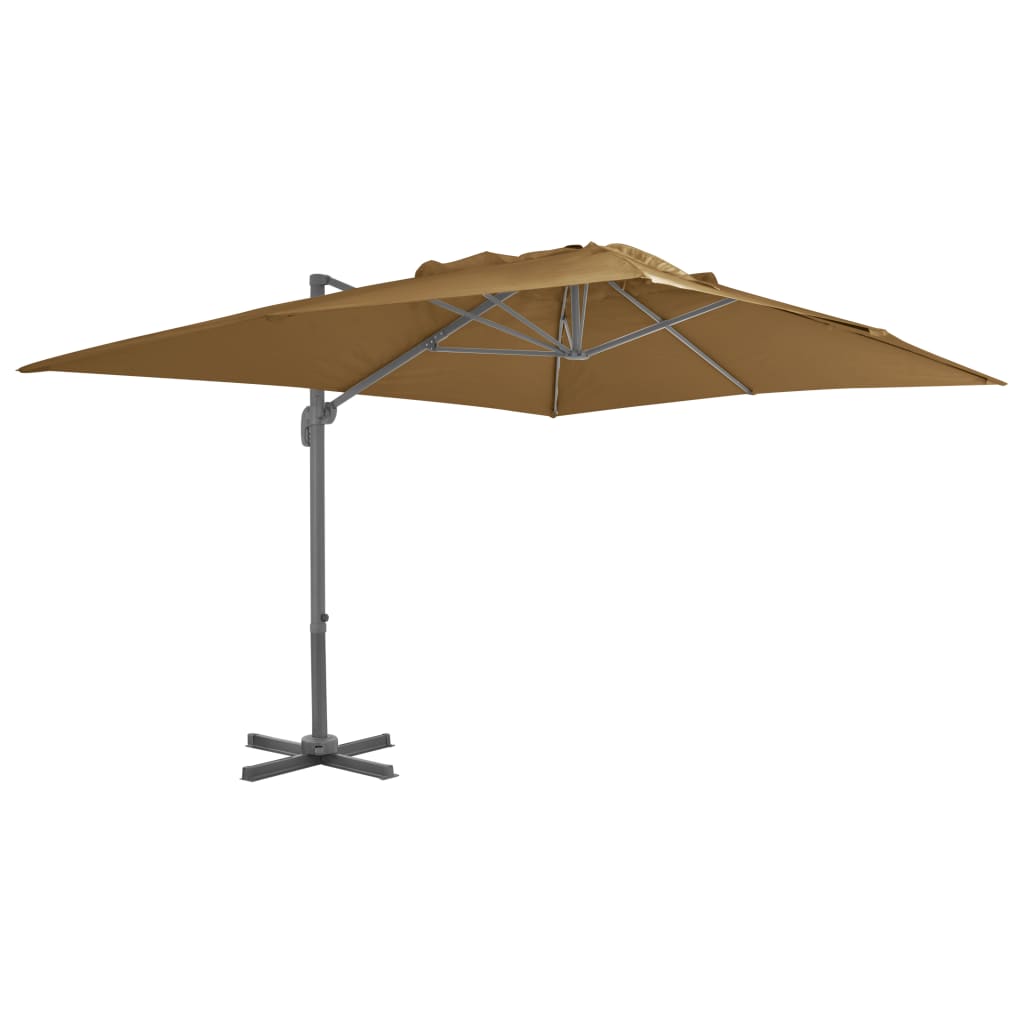 vidaXL Riippuva aurinkovarjo alumiinipylväällä 400x300cm ruskeanharmaa