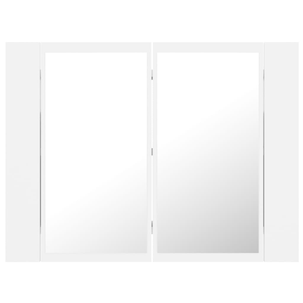 vidaXL Kylpyhuoneen LED peilikaappi valkoinen 60x12x45 cm akryyli