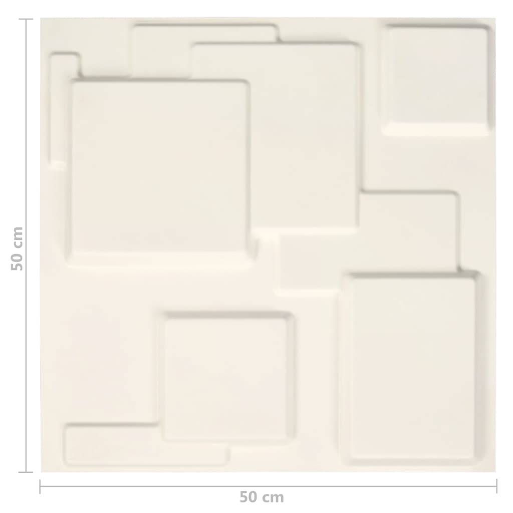 vidaXL Seinäpaneelit 12 kpl kolmiulotteinen 0,5x0,5 m 3 m²