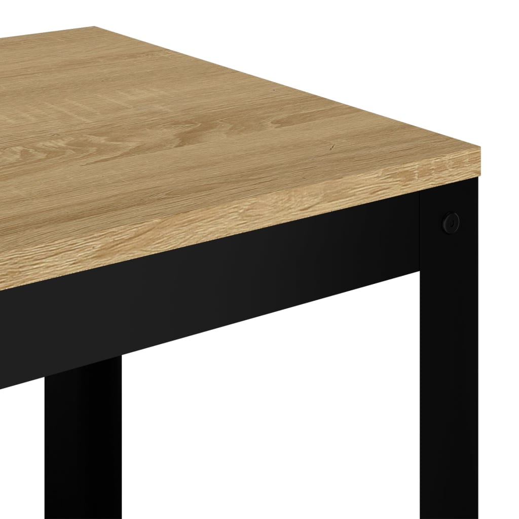 vidaXL Sivupöytä vaaleanruskea ja musta 40x40x45 cm MDF ja rauta