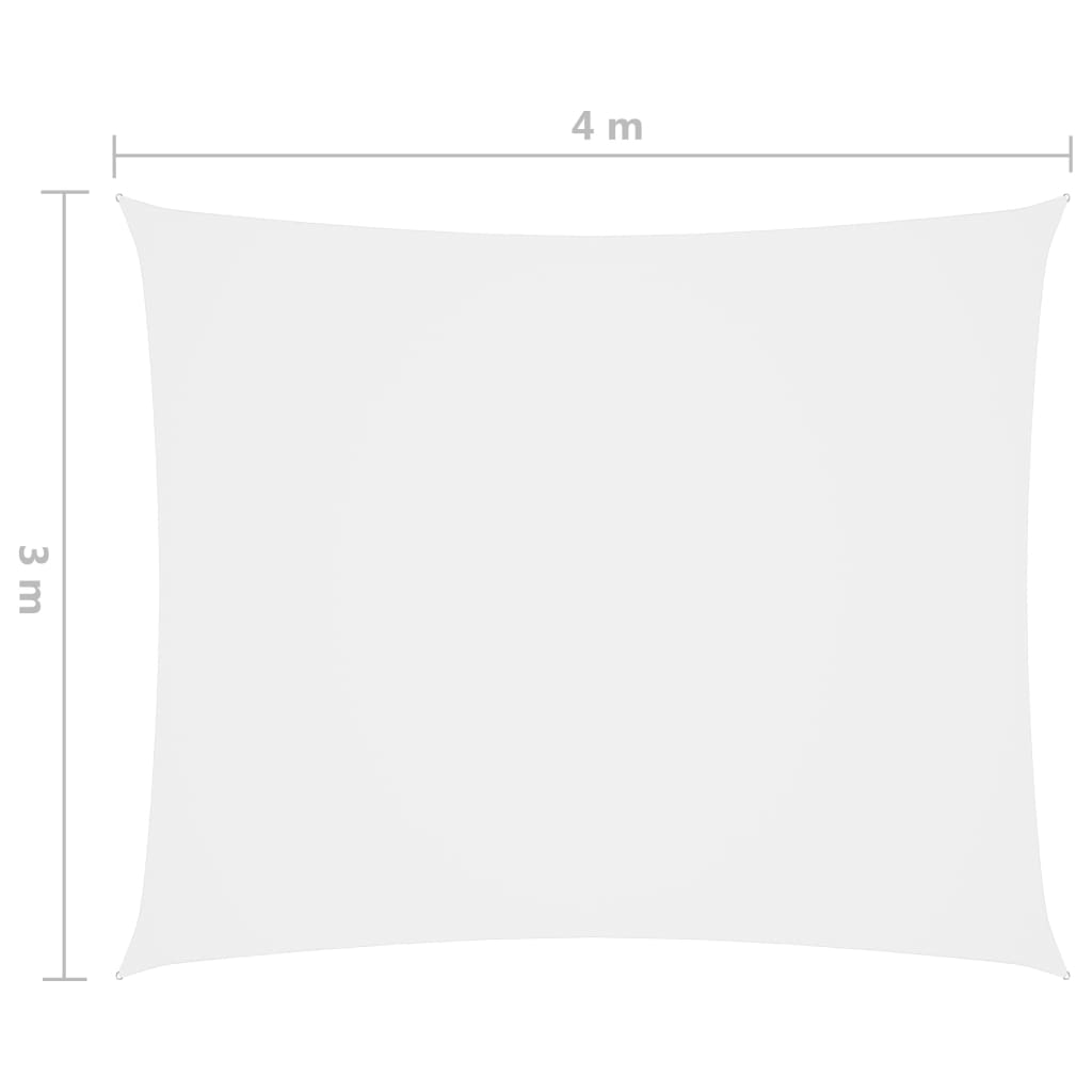vidaXL Aurinkopurje Oxford-kangas suorakaide 3x4 m valkoinen