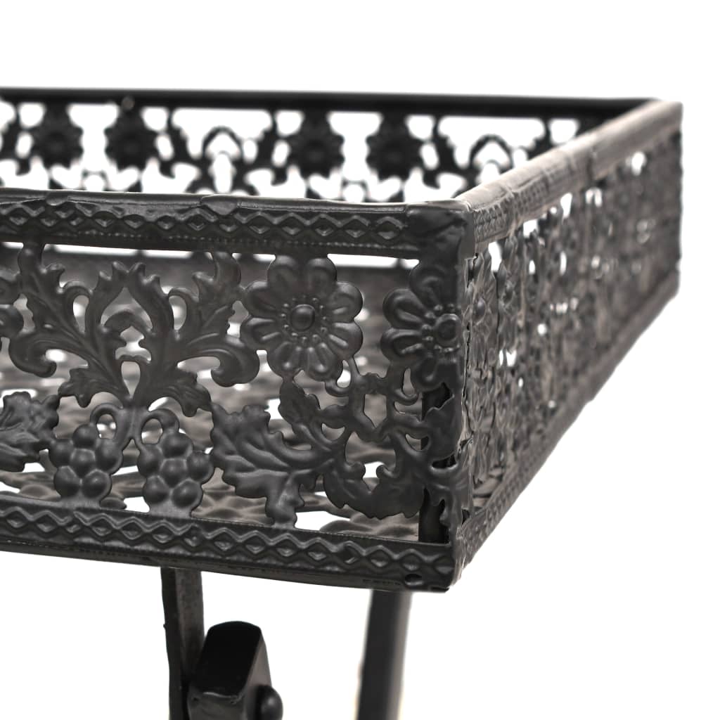 vidaXL Taittuva sivupöytä vintagetyyli metalli 58x35x72 cm musta