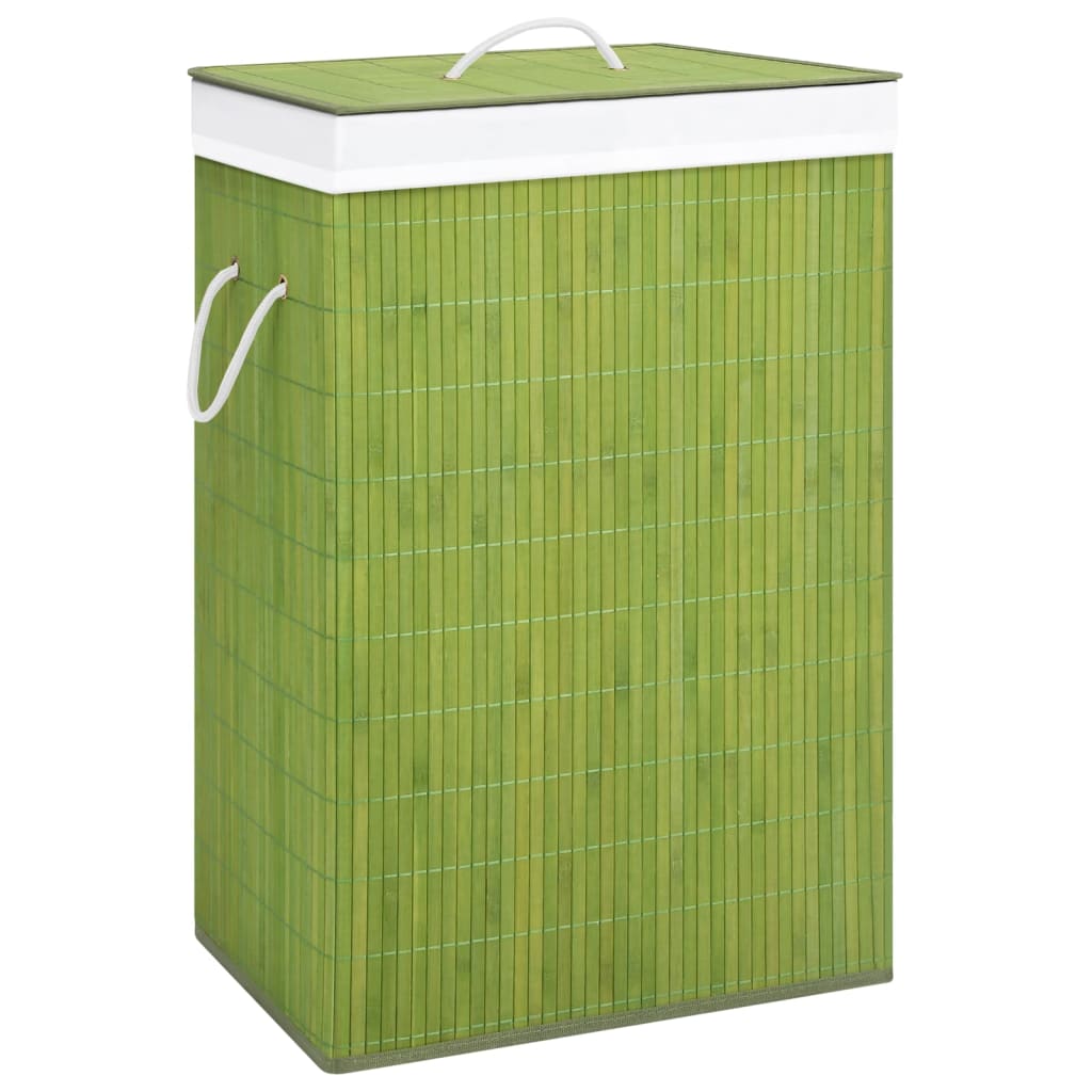 vidaXL Bambu pyykkikori 1 osio vihreä