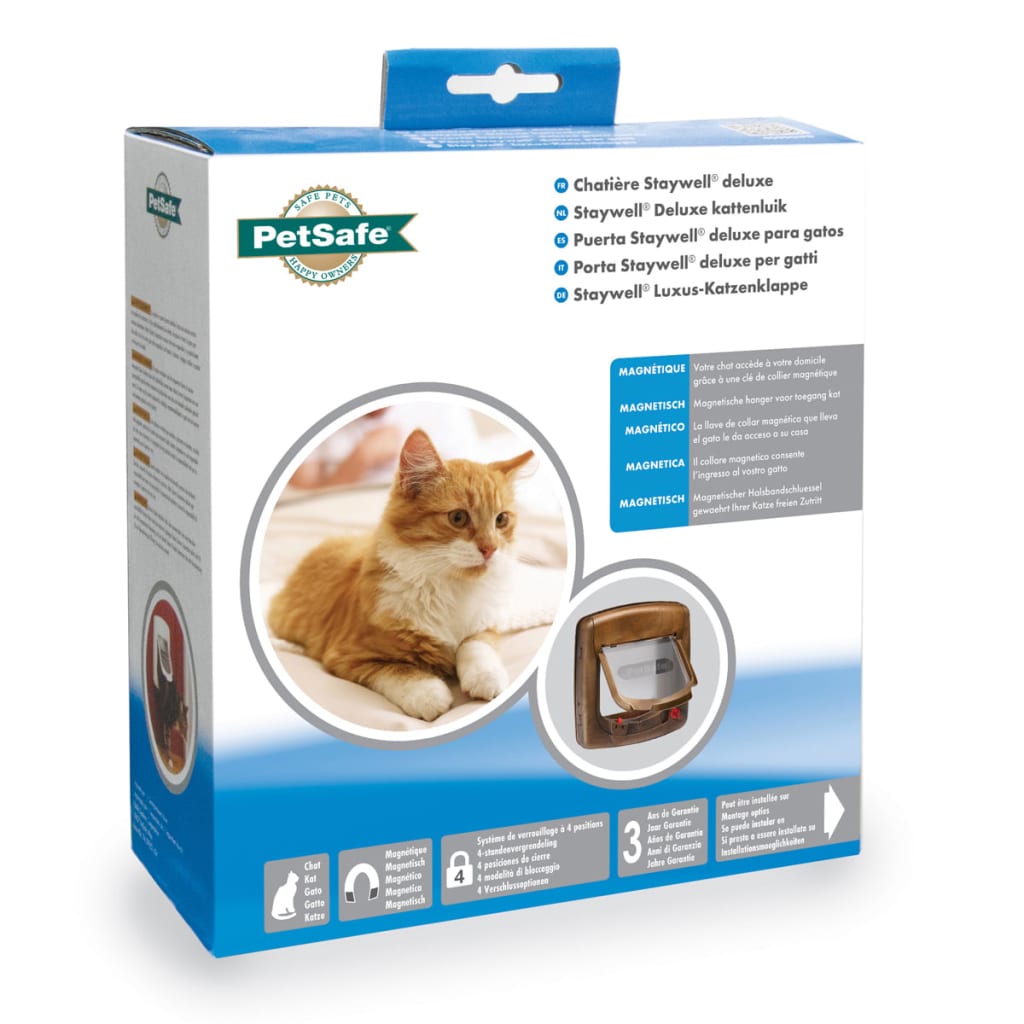 PetSafe Magneettinen 4-suuntainen kissanluukku Deluxe 420 ruskea