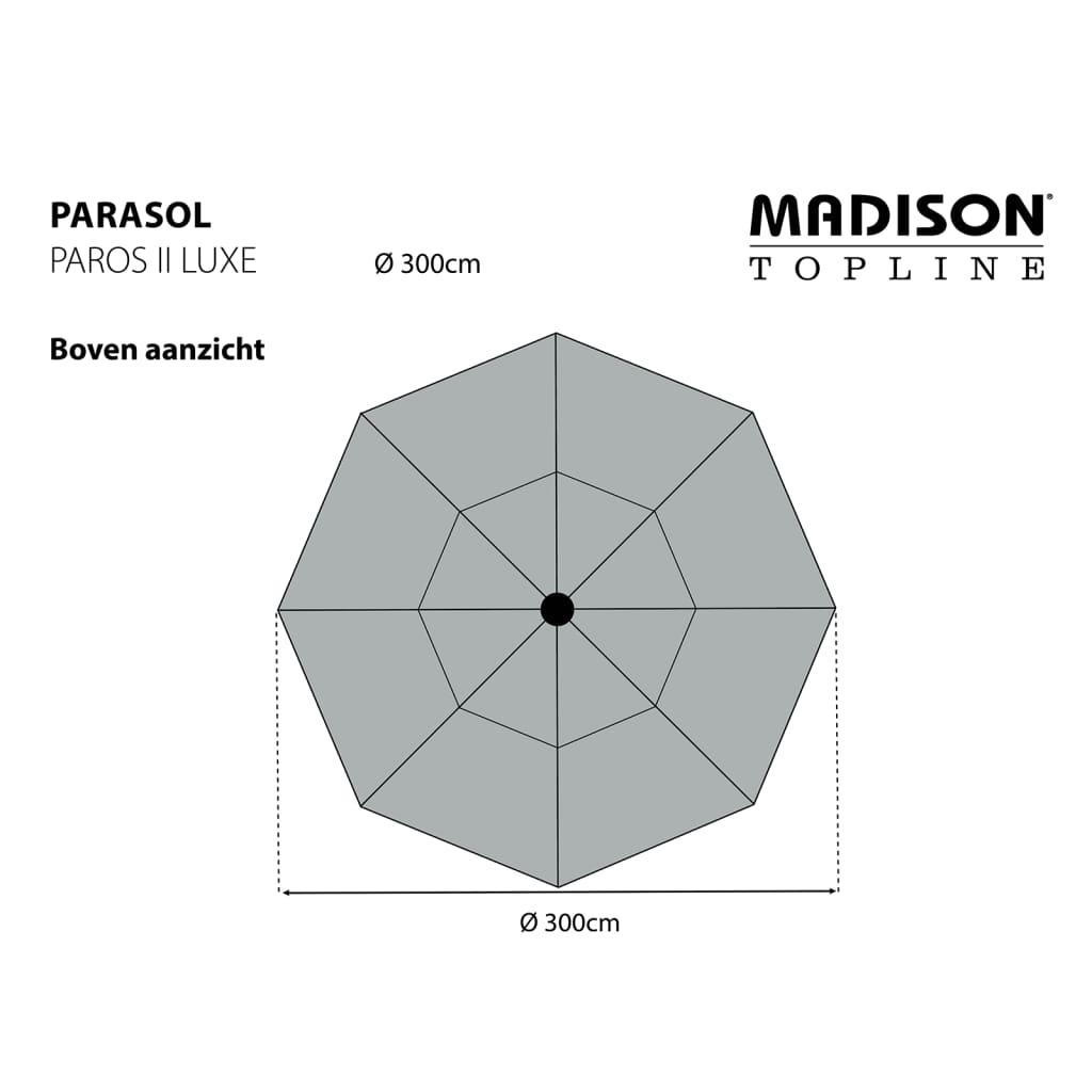 Madison Päivänvarjo Paros II Luxe 300 cm safiirinsininen