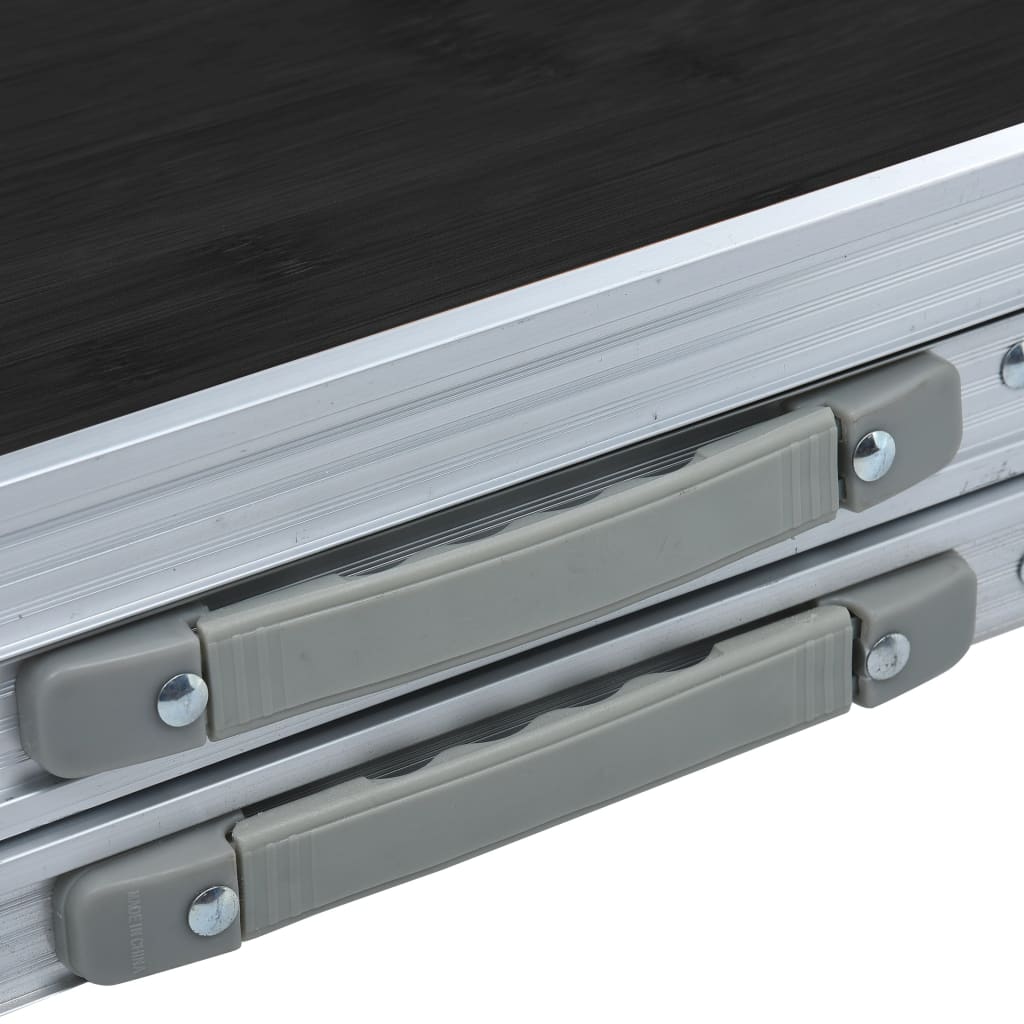 vidaXL Kokoontaitettava retkipöytä harmaa alumiini 180x60 cm