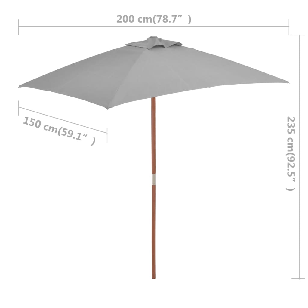 vidaXL Aurinkovarjo puurunko 150x200 cm antrasiitti