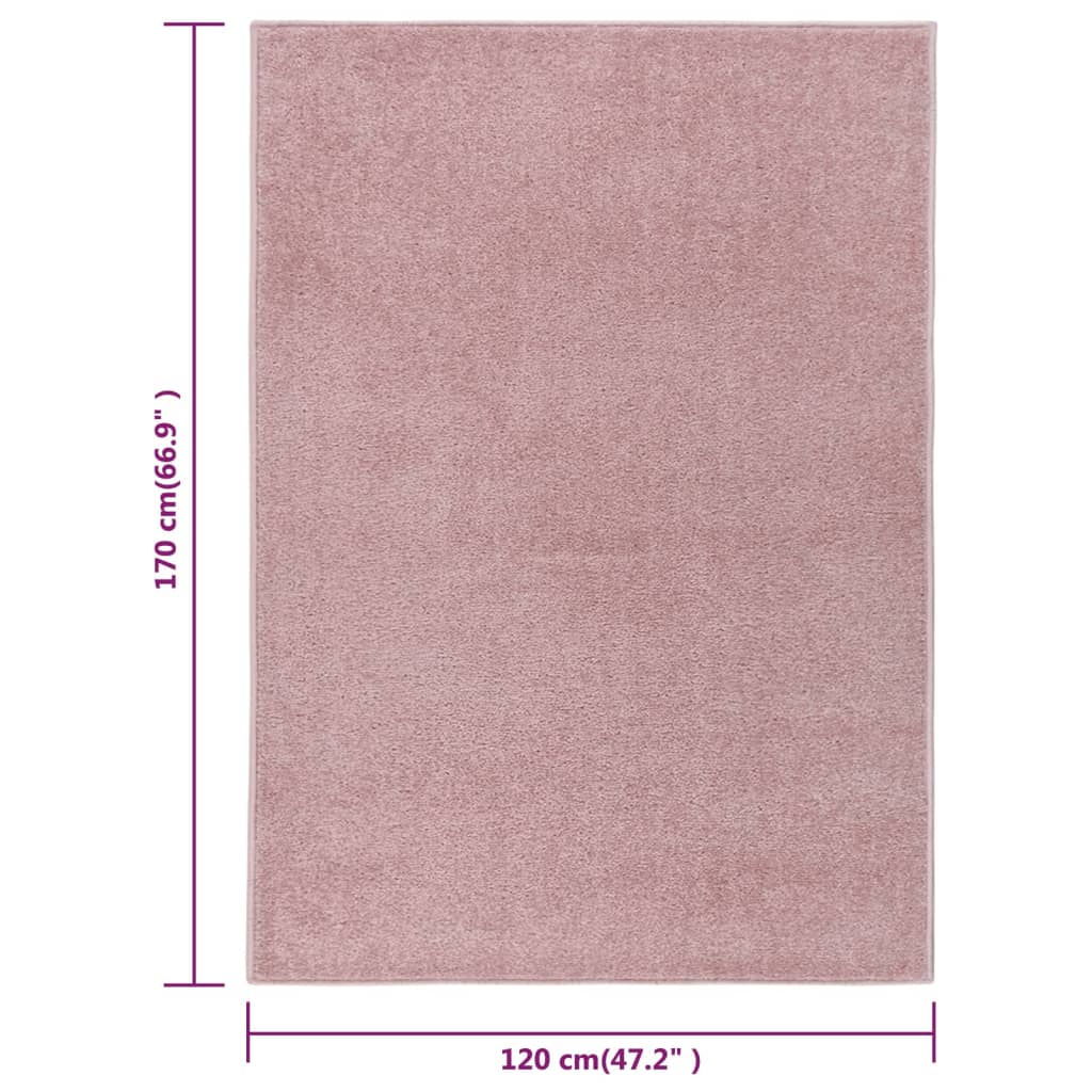 vidaXL Lyhytnukkainen matto 120x170 cm pinkki