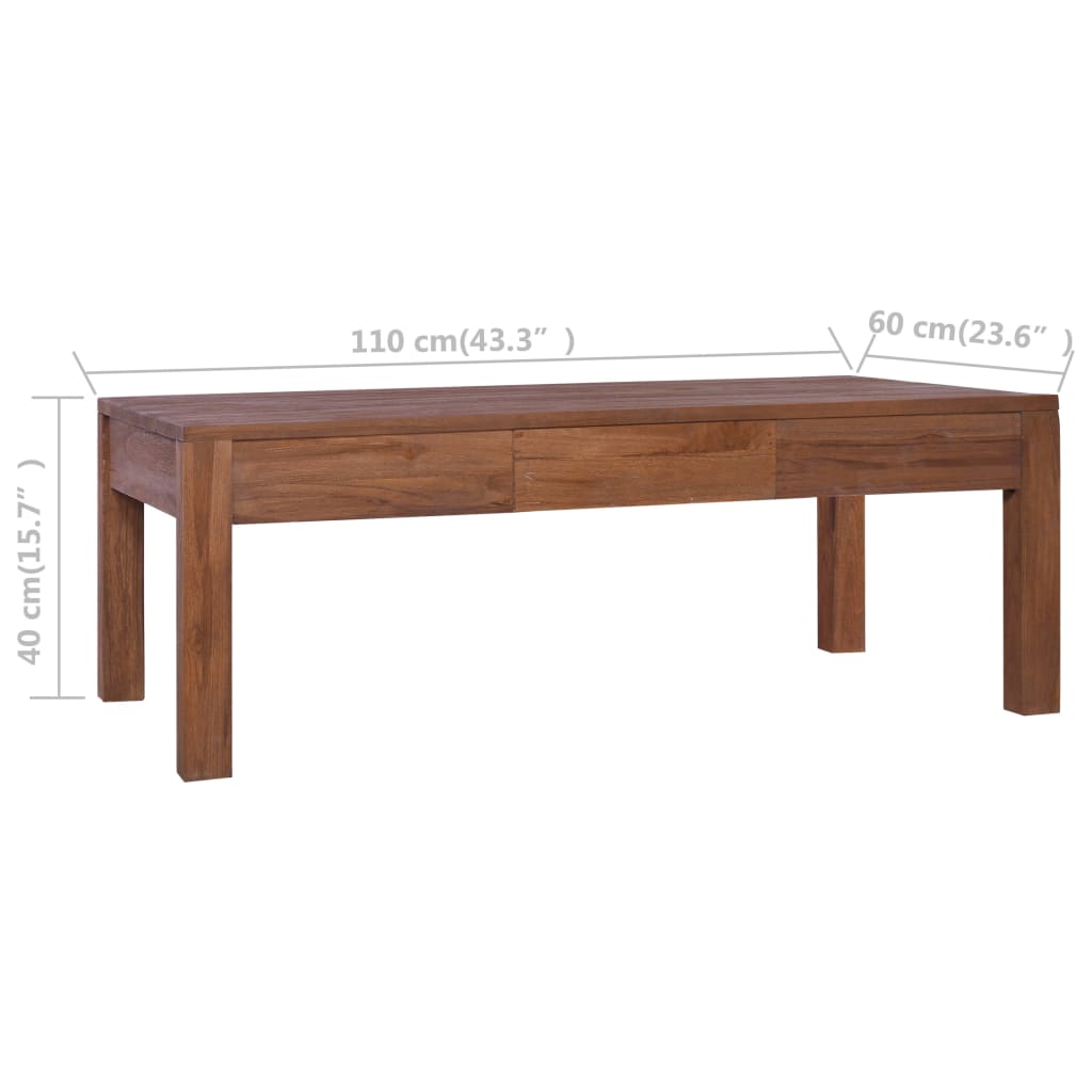 vidaXL Sohvapöytä 110x60x40 cm täysi tiikki