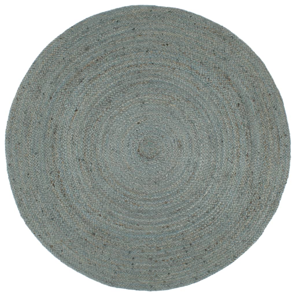 vidaXL Käsintehty pyöreä juuttimatto 210 cm oliivinvihreä