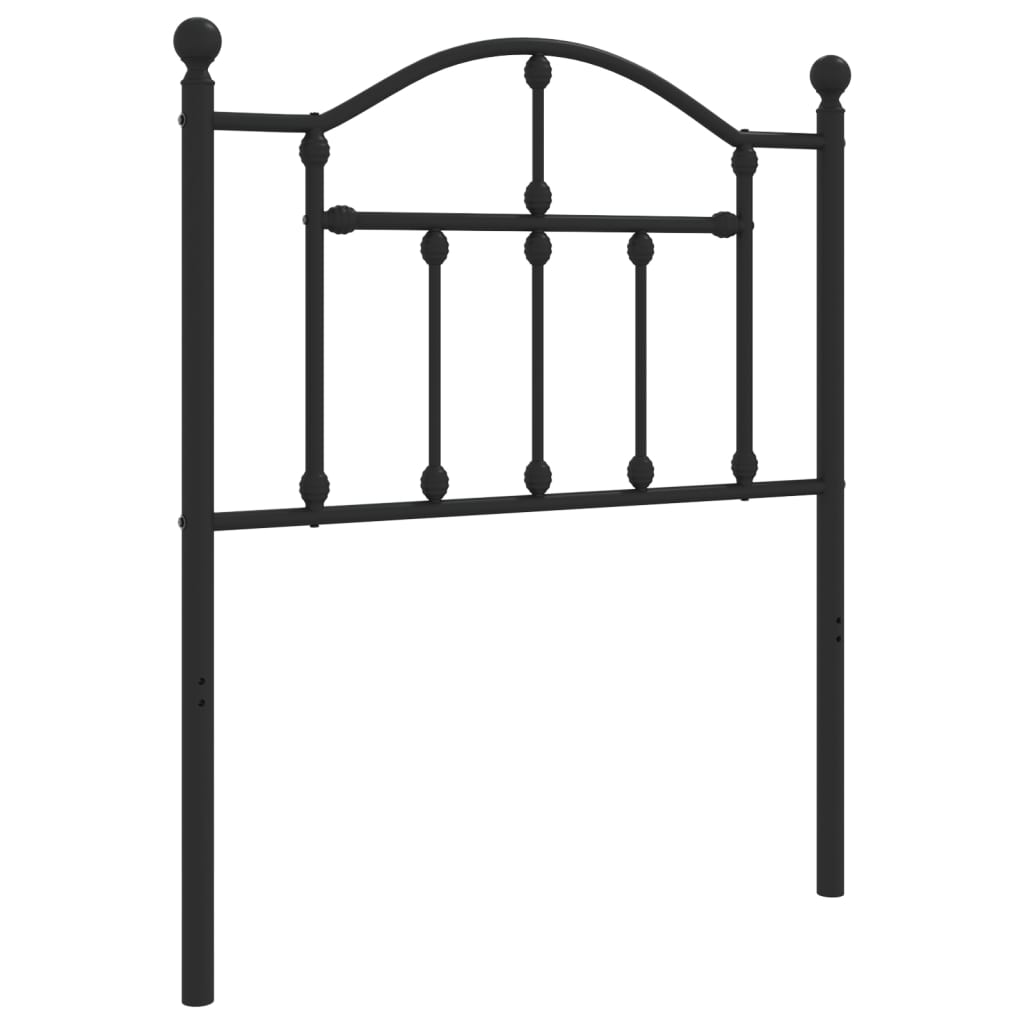 vidaXL Metallinen sängynpääty musta 75 cm