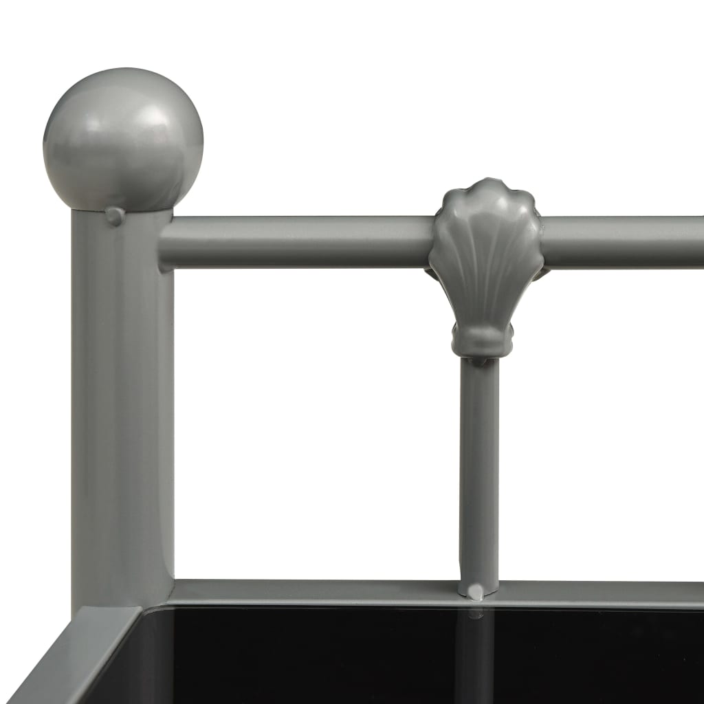 vidaXL Yöpöytä harmaa ja musta 45x34,5x60,5 cm metalli ja lasi