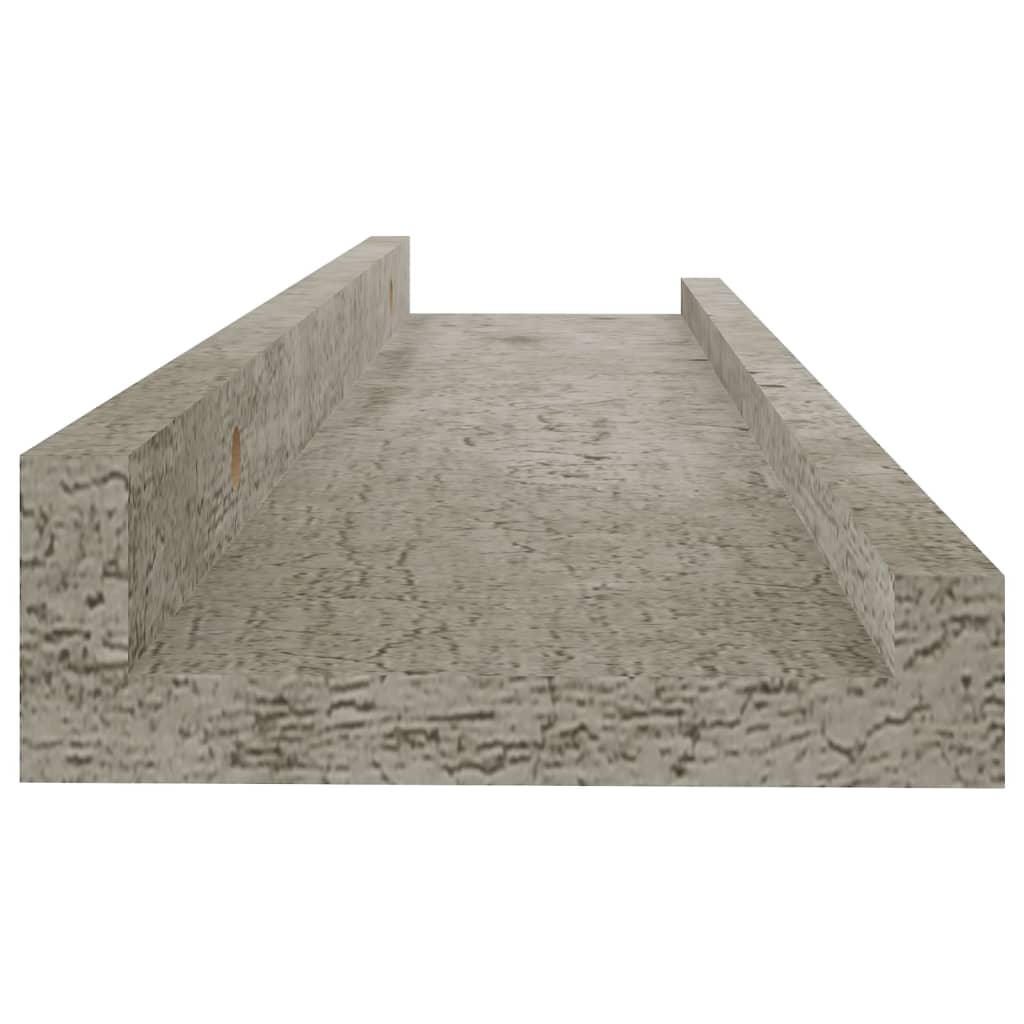 vidaXL Seinähyllyt 2 kpl betoninharmaa 40x9x3 cm