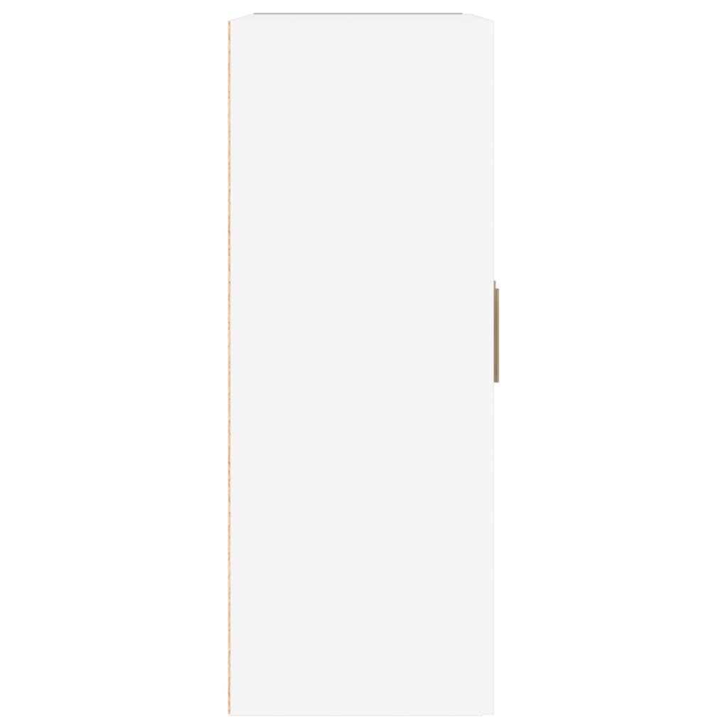 vidaXL Seinäkaappi korkeakiilto valkoinen 69,5x32,5x90 cm tekninen puu