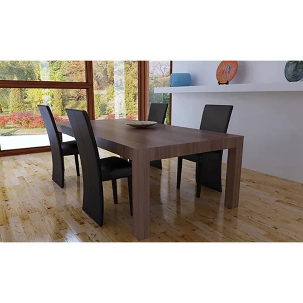 vidaXL Ruokapöydän tuolit 6 kpl tummanruskea keinonahka