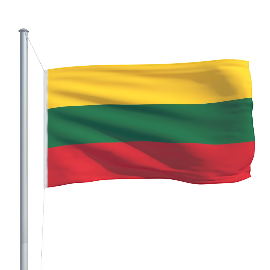 vidaXL Liettuan lippu ja tanko alumiini 6,2 m
