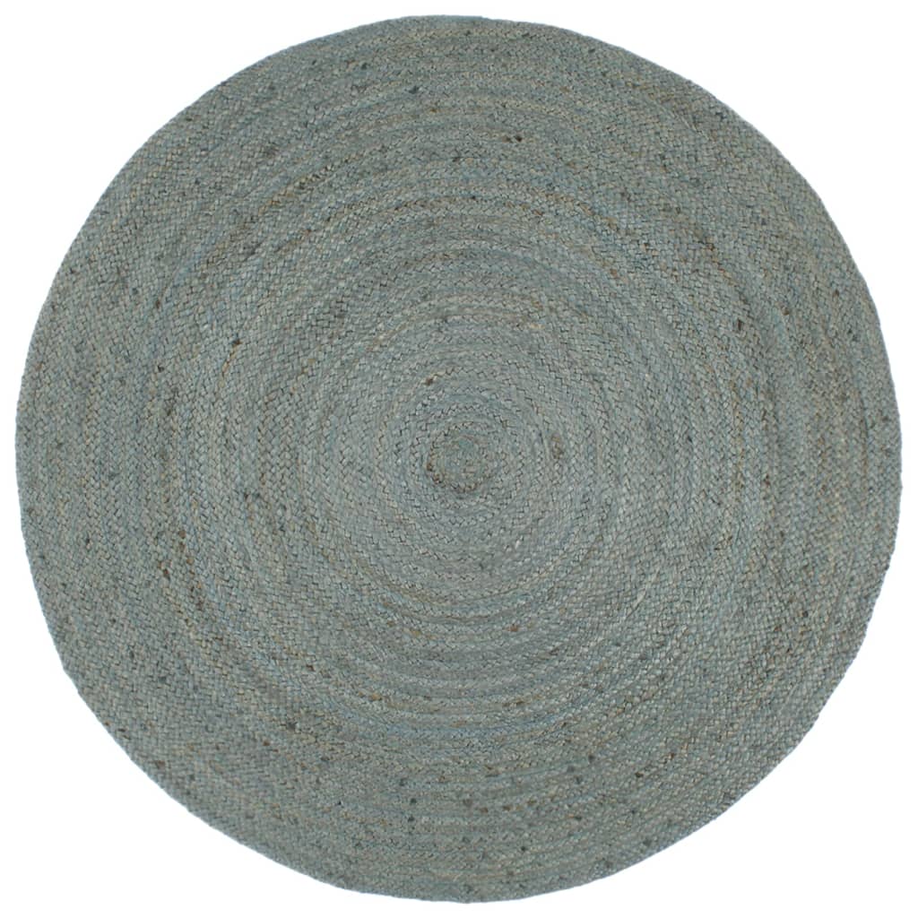vidaXL Käsintehty pyöreä juuttimatto 180 cm oliivinvihreä