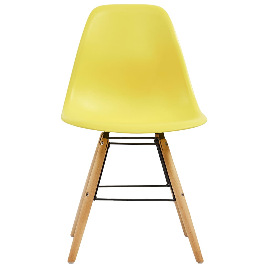 vidaXL Ruokapöydän tuolit 2 kpl keltainen muovi