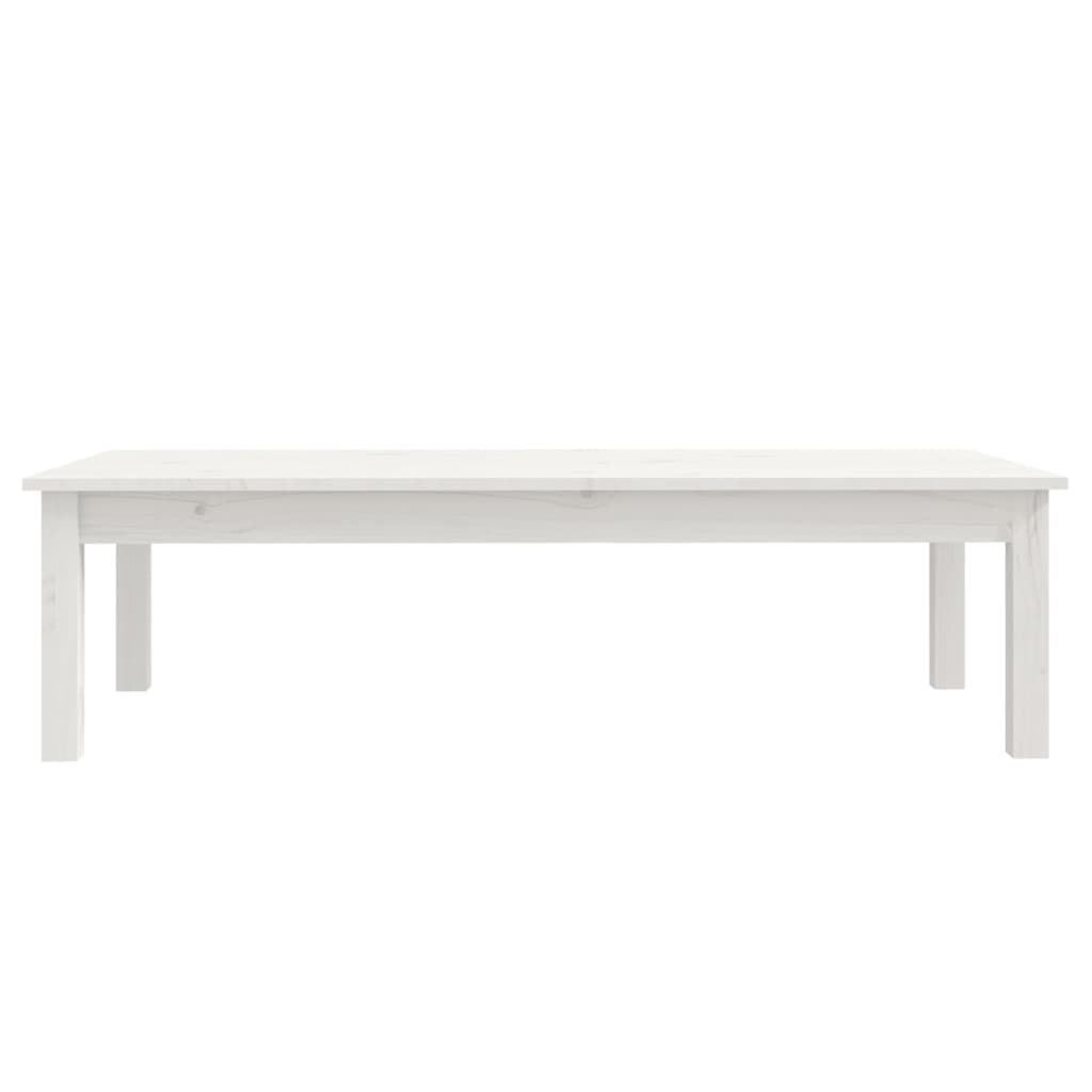 vidaXL Sohvapöytä valkoinen 110x50x30 cm täysi mänty