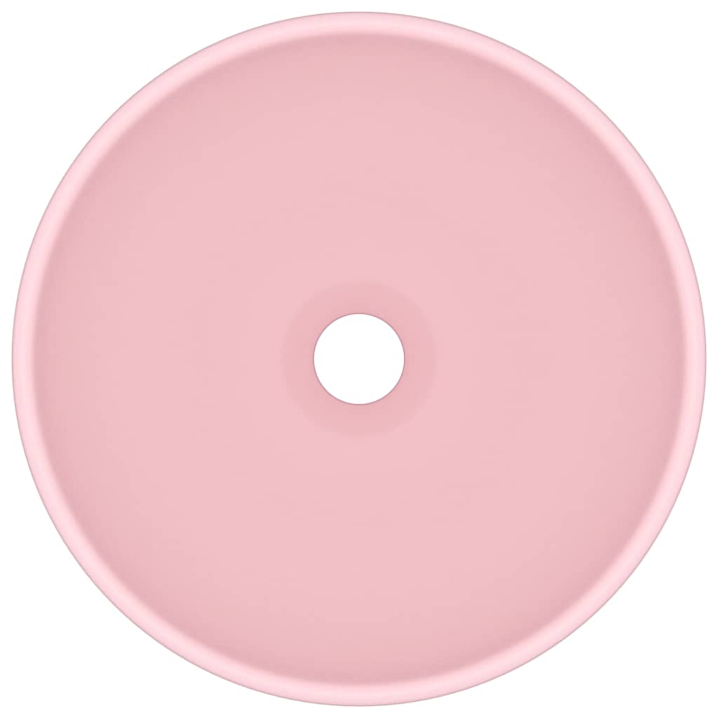 vidaXL Ylellinen pesuallas pyöreä matta pinkki 32,5x14 cm keraami