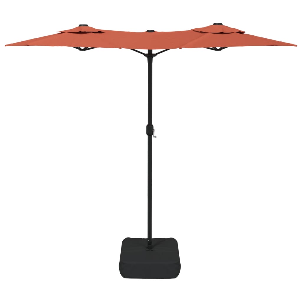 vidaXL Kaksipäinen aurinkovarjo terrakotta 316x240 cm