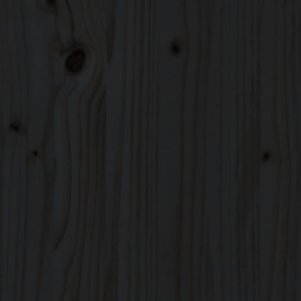 vidaXL Sängynrunko musta täysi puu 90x190 cm Single