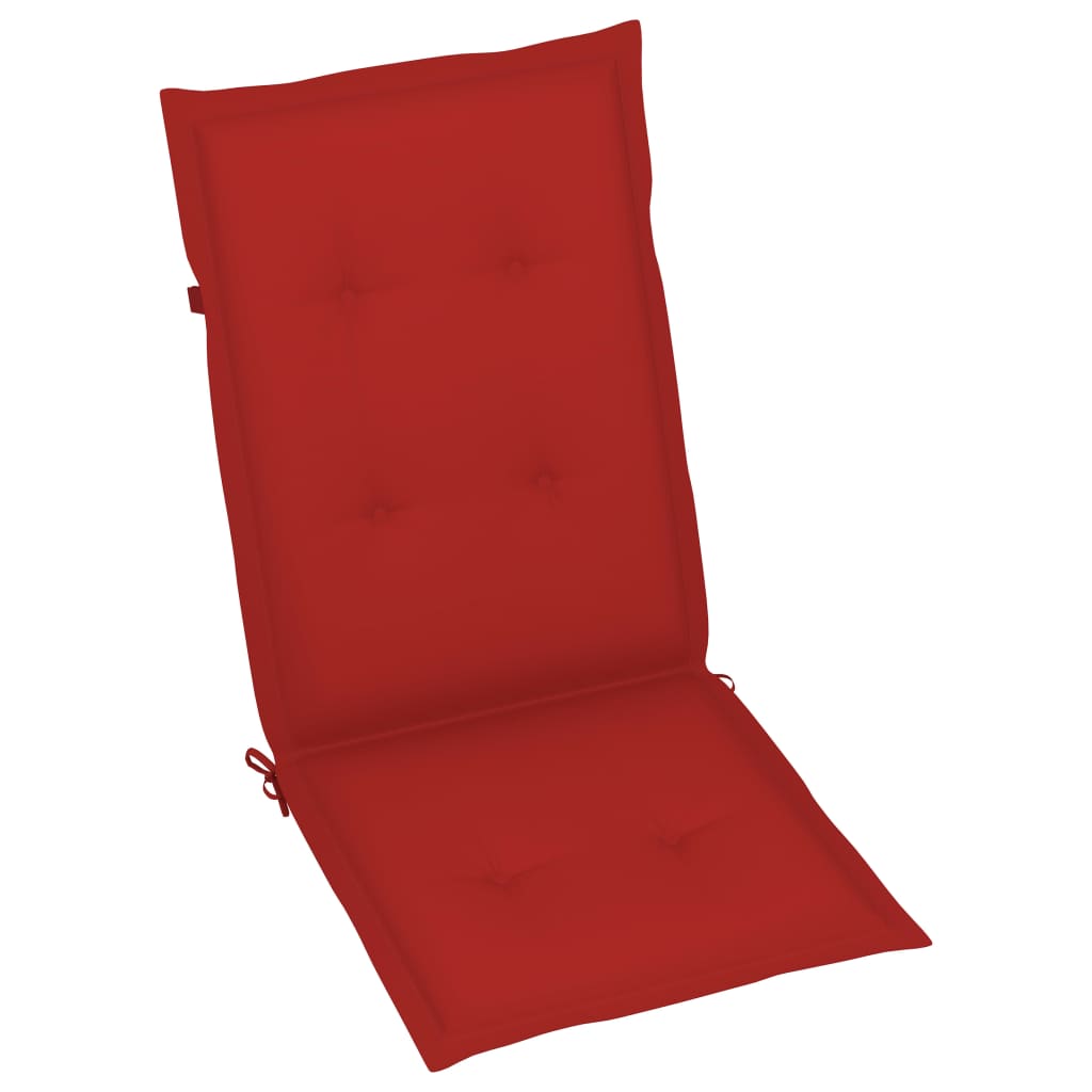 vidaXL Puutarhatuolit 2 kpl tyynyillä punainen täysi tiikki