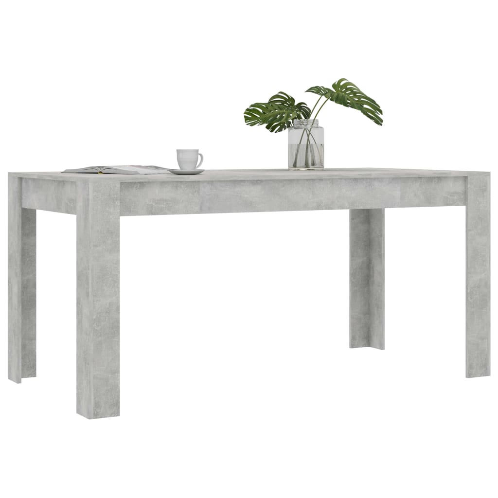 vidaXL Ruokapöytä betoninharmaa 160x80x76 cm lastulevy