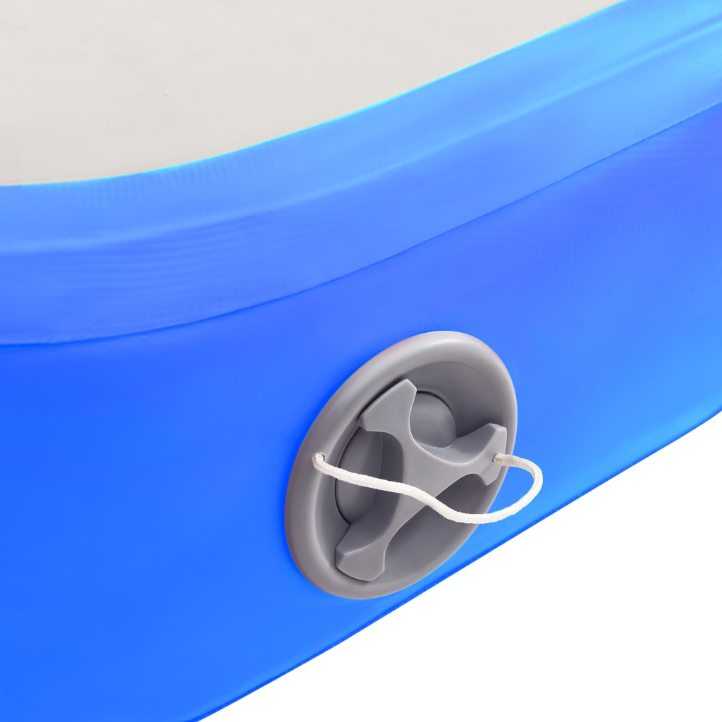 vidaXL Täytettävä voimistelumatto pumpulla 800x100x15 cm PVC sininen