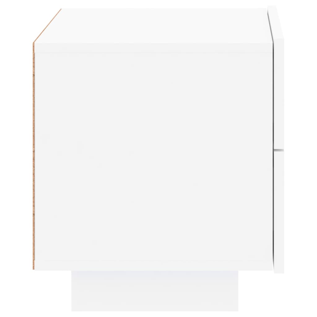 vidaXL Yöpöytä LED-valoilla valkoinen 70x36x40,5 cm