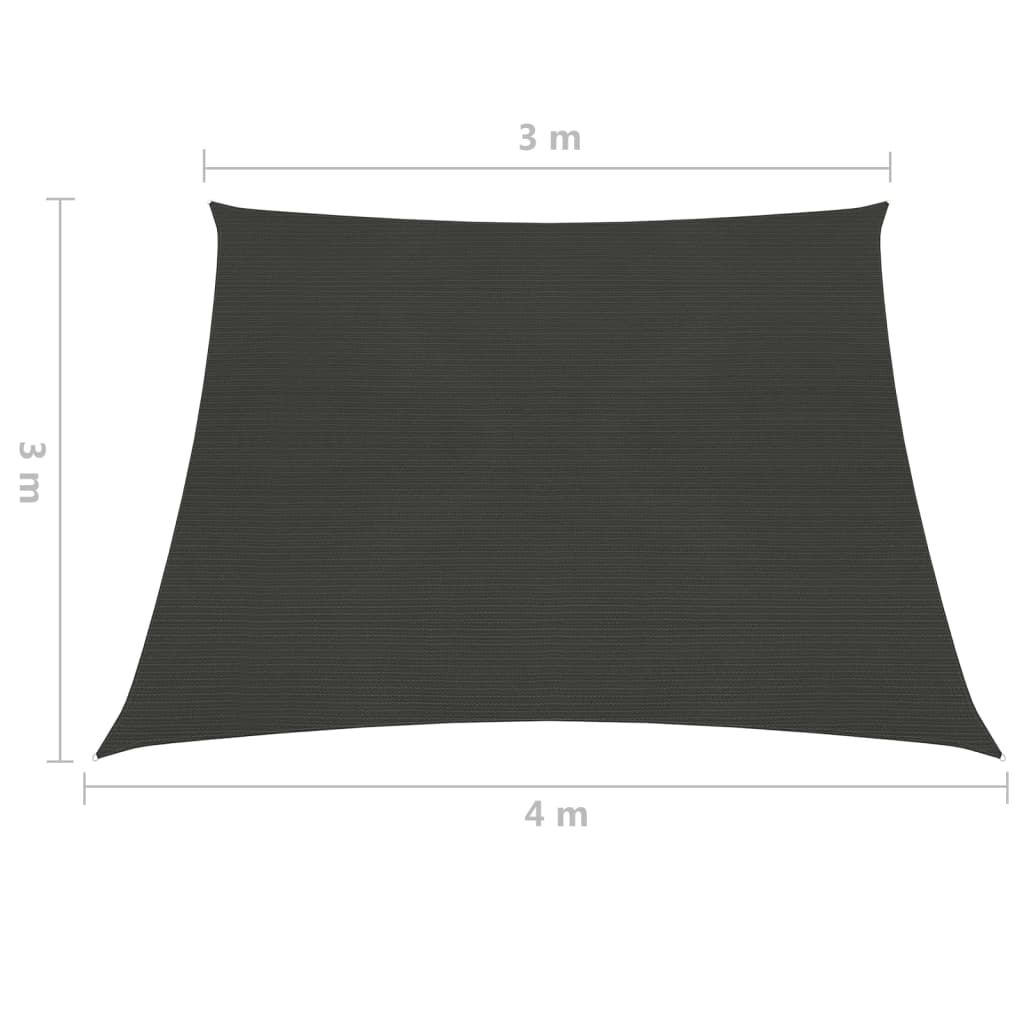 vidaXL Aurinkopurje 160 g/m² antrasiitti 3/4x3 m HDPE