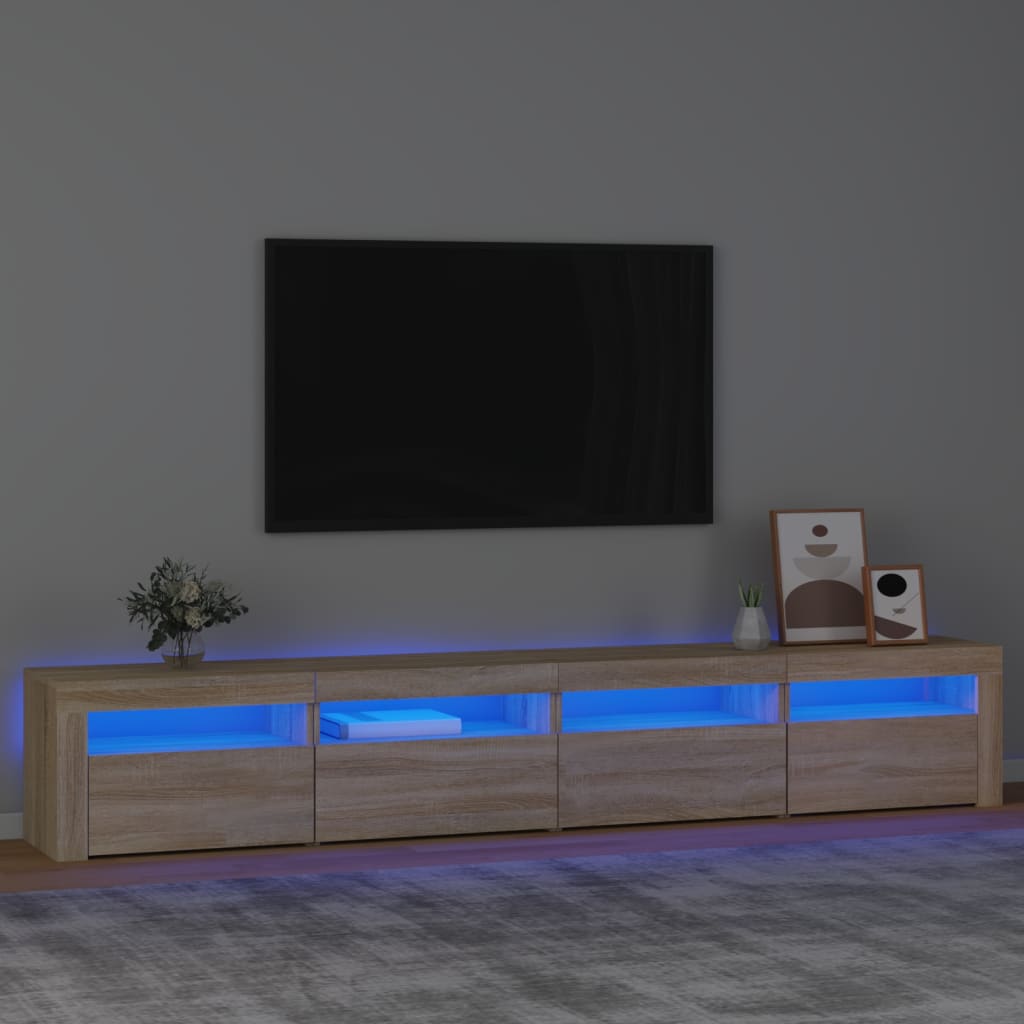 vidaXL TV-taso LED-valoilla Sonoma-tammi 240x35x40 cm